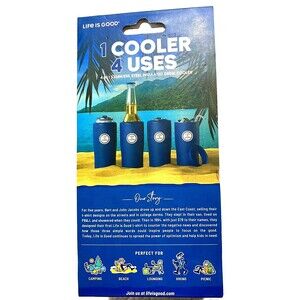 Life is Good 4-in-1 Can Cooler Stay Cool Ice Cream Fits Slim/Regular Can Bottle
